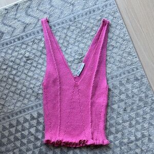 Zara Pink Sleeveless Knit Top